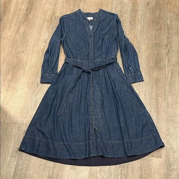Hobbs London Taylor Belted Denim Shirt Dress 8 - Picture 9 of 11